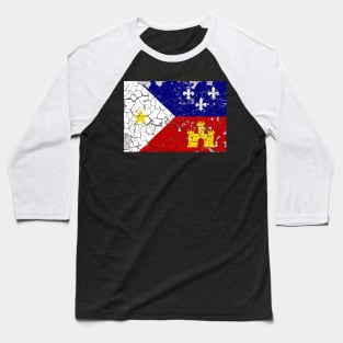Peeling Acadiana Flag Baseball T-Shirt
